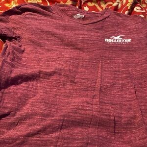 Hollister Burgundy V-Neck Tee